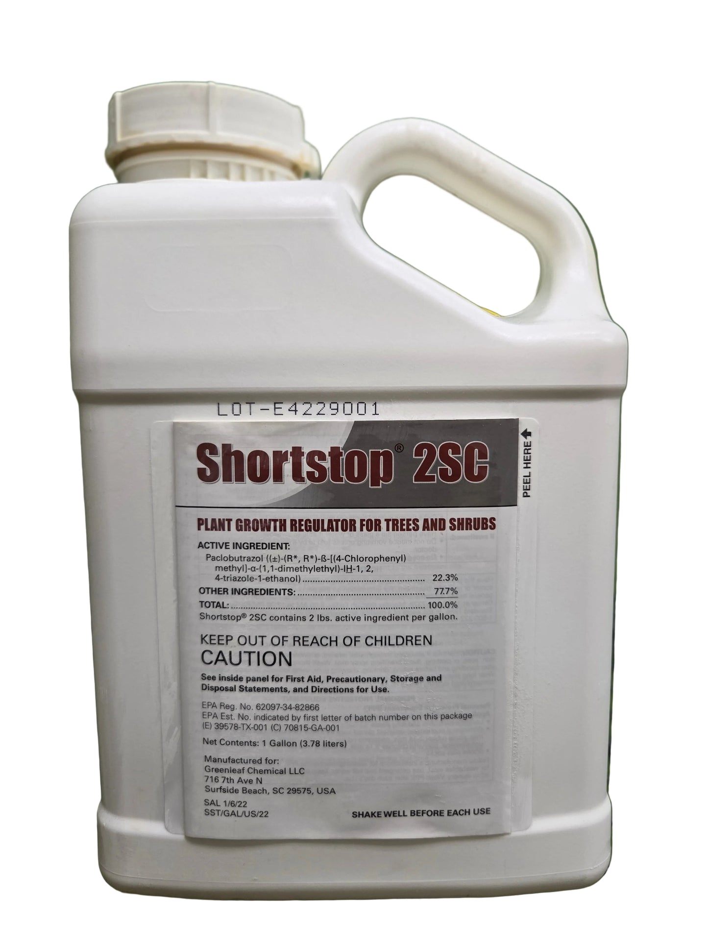 White container labeled 'Shortstop 2SC' on a white background