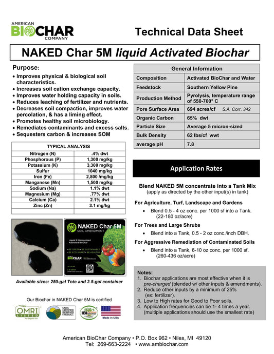 NAKED Char 5M Soil Amendment - Liquid