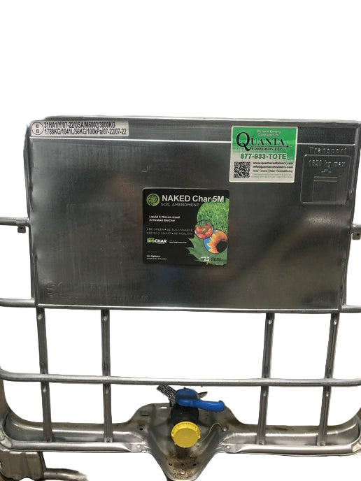 NAKED Char 5M in liquid tote for bulk biochar applications