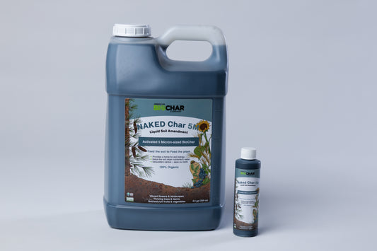 NAKED Char liquid biochar soil amendment is pure biochar and water.