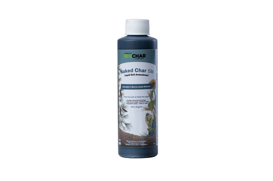 A 6 oz bottle of NAKED Char set against a white background
