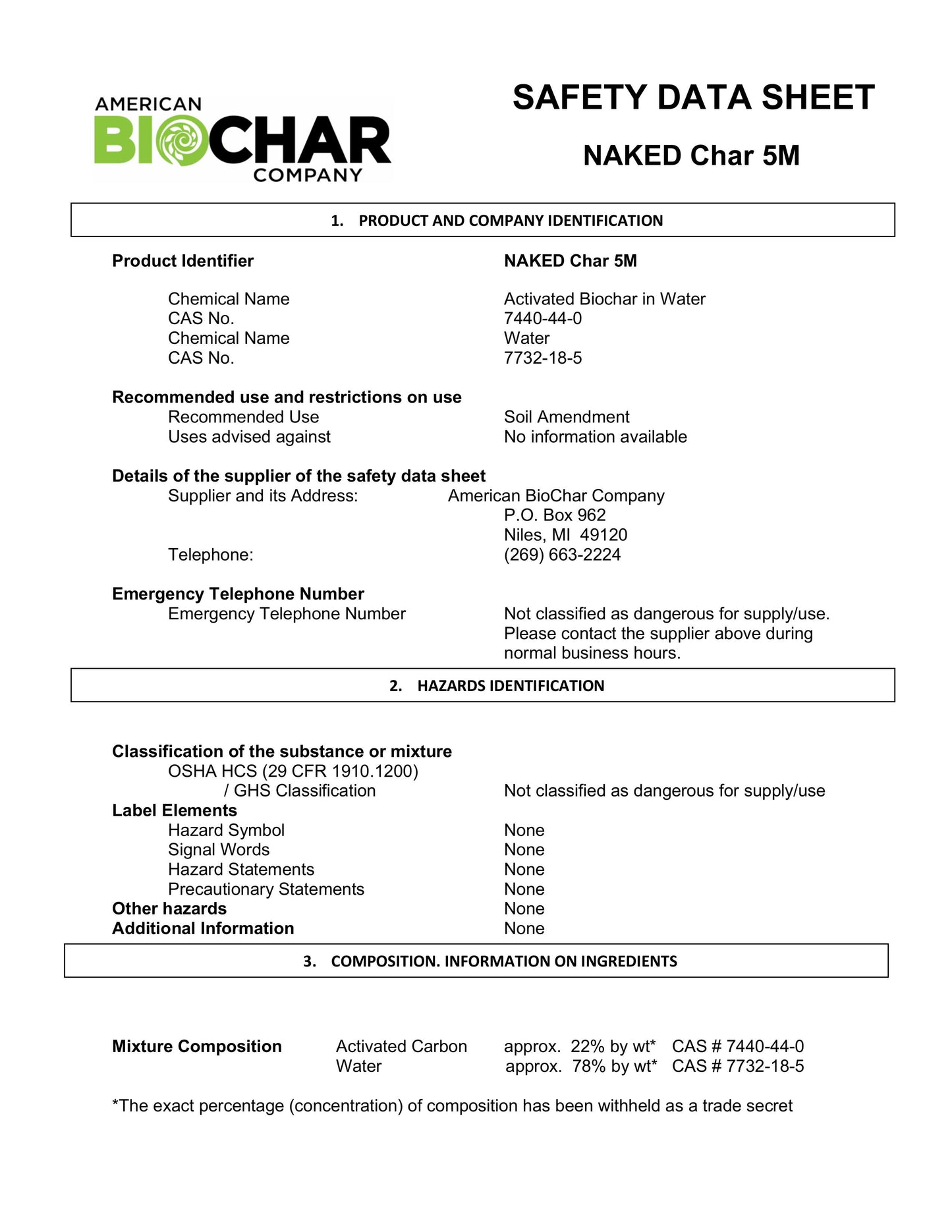 NAKED Char 5M Soil Amendment - Liquid