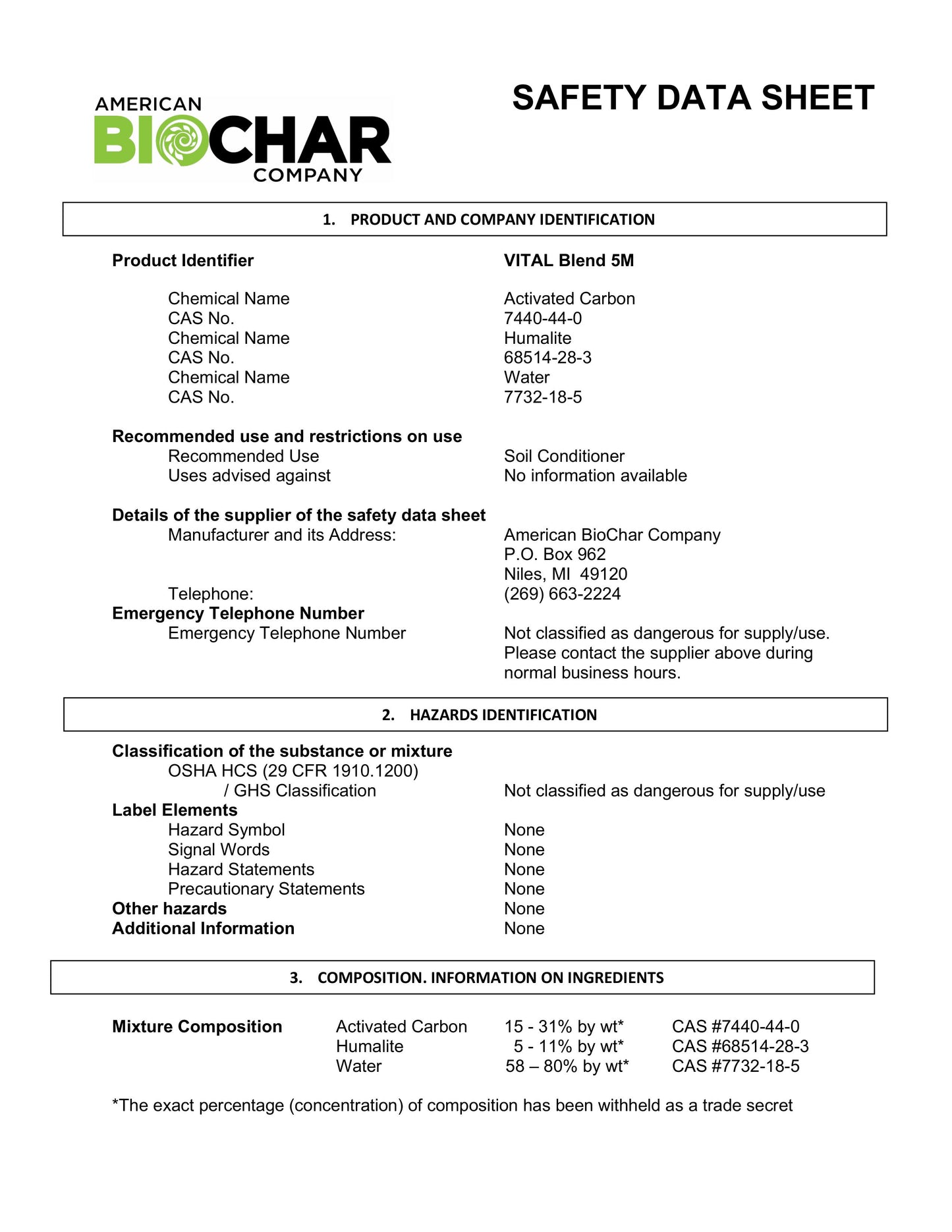 VITAL Blend 5M Soil Amendment - Liquid