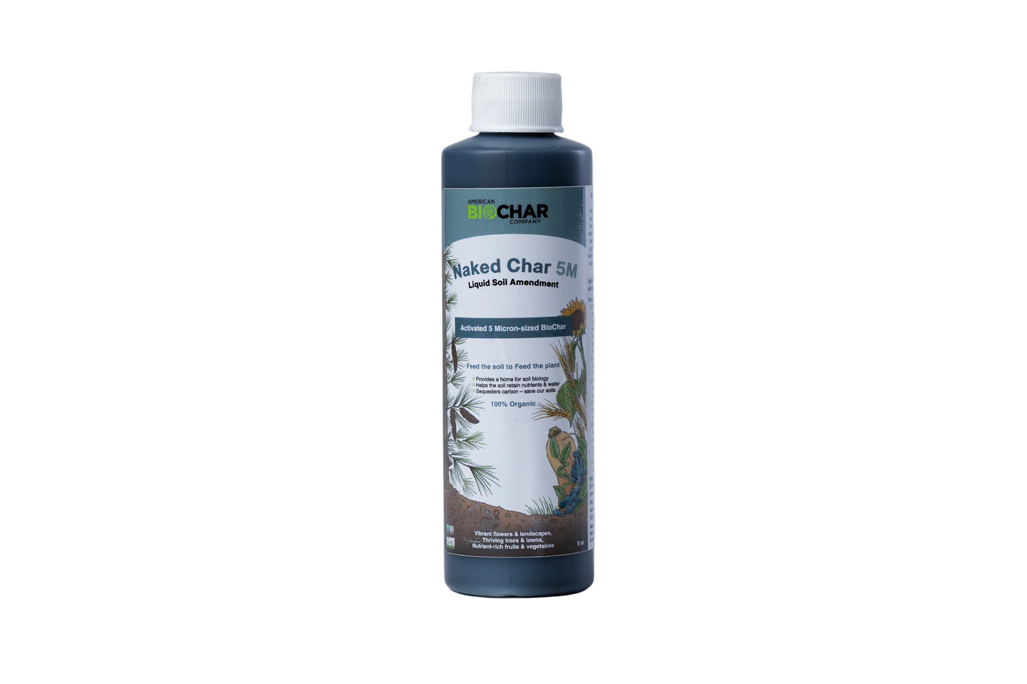 A 6 oz bottle of  NAKED Char set against a white background