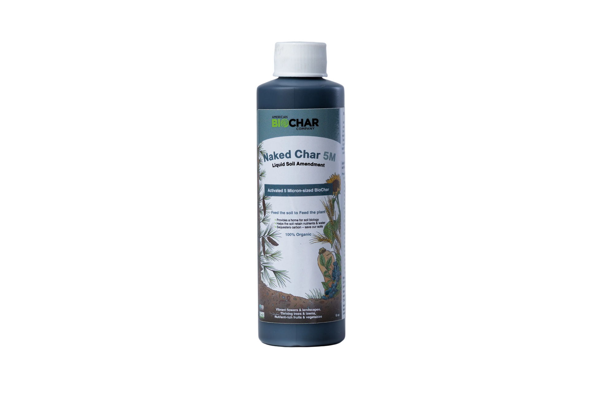 A 6 oz bottle of  NAKED Char set against a white background
