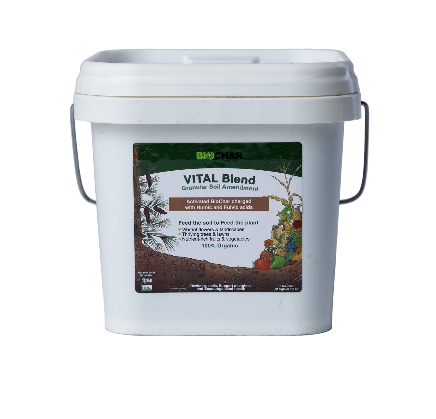 VITAL Blend granular biochar soil amendment, 2 gal bucket