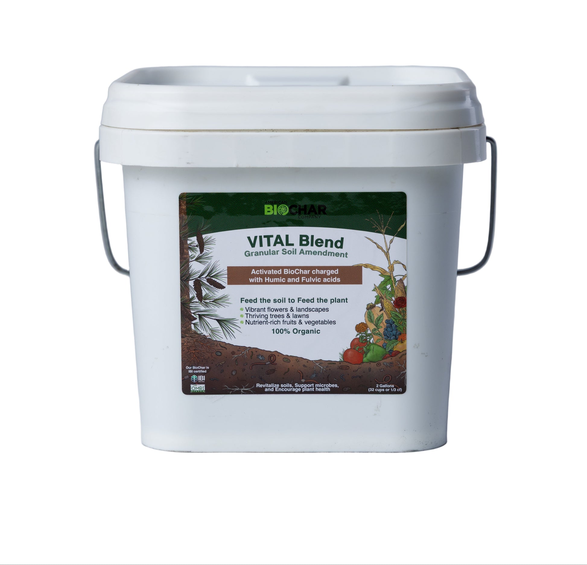 VITAL Blend granular biochar soil amendment, 2 gal bucket