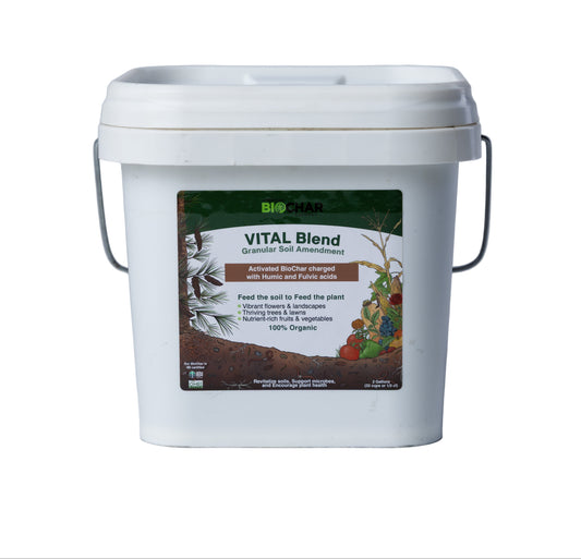 VITAL Blend granular biochar soil amendment, 2 gal bucket